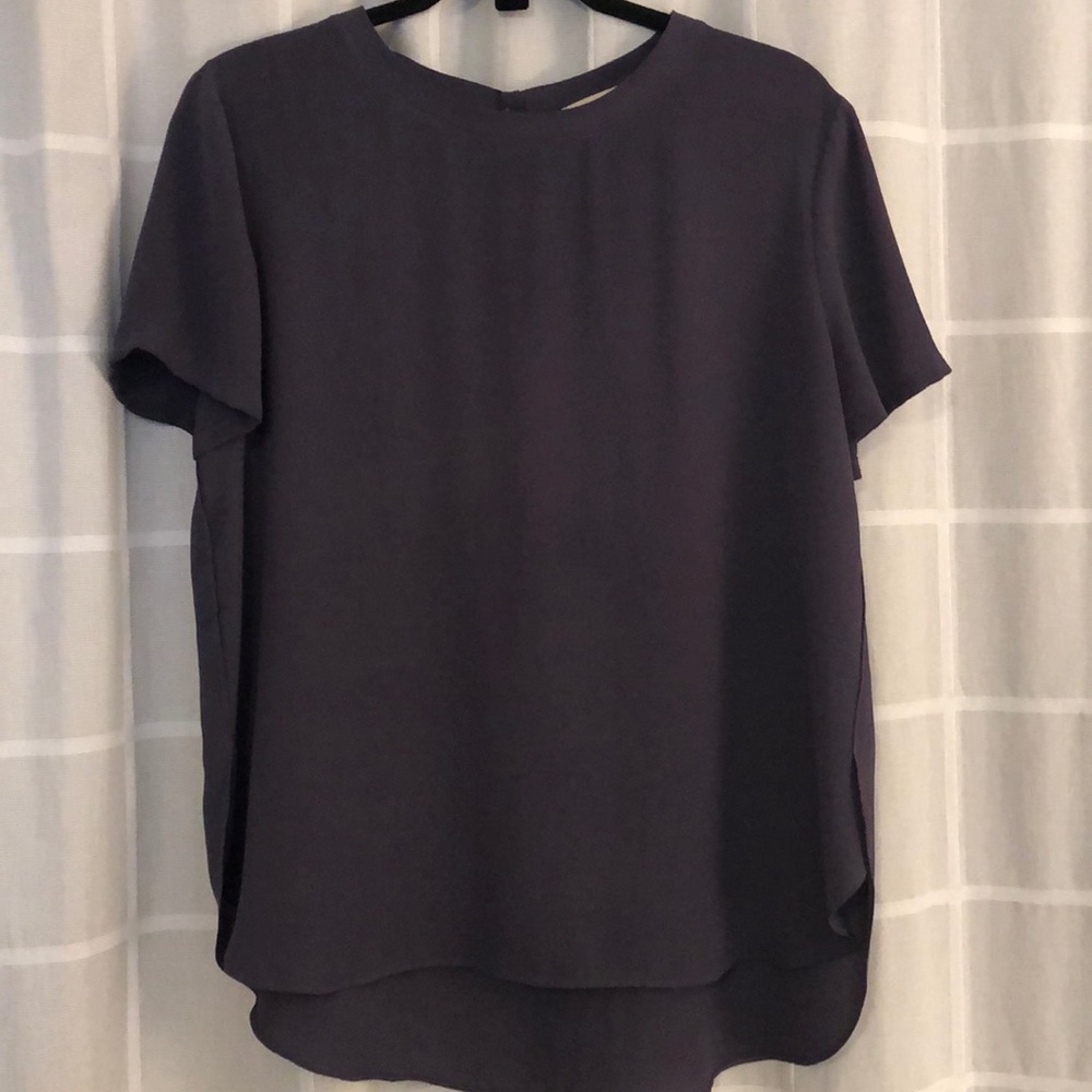 Dusty purple blouse.